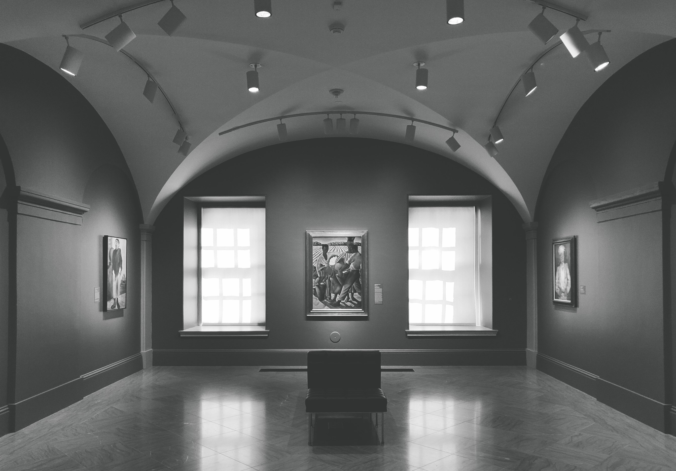 Greyscale Photo Of Gallery Photo